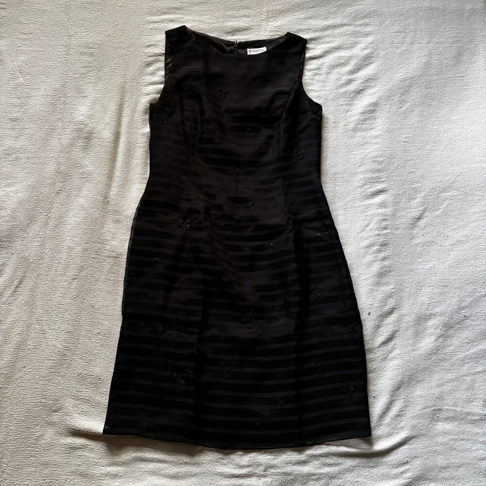 Vintage 90s Preview Collection 100% Silk Black Sheath Dress